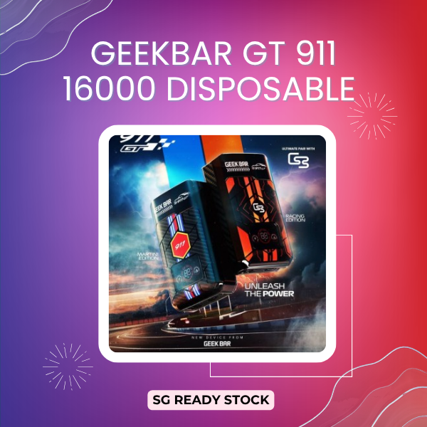 Geek Bar 911 GT 16000 Puffs disposable vape inspired by Porsche racing design
