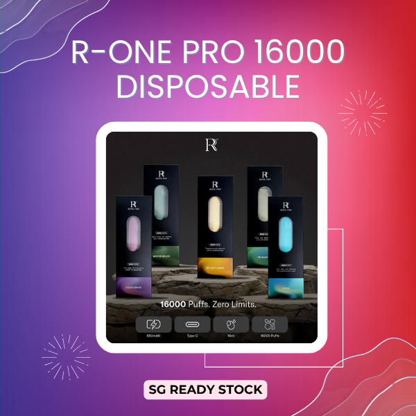 R-one Pro 16000 Puffs Disposable Vape device with sleek premium chassis and ergonomic mouthpiece