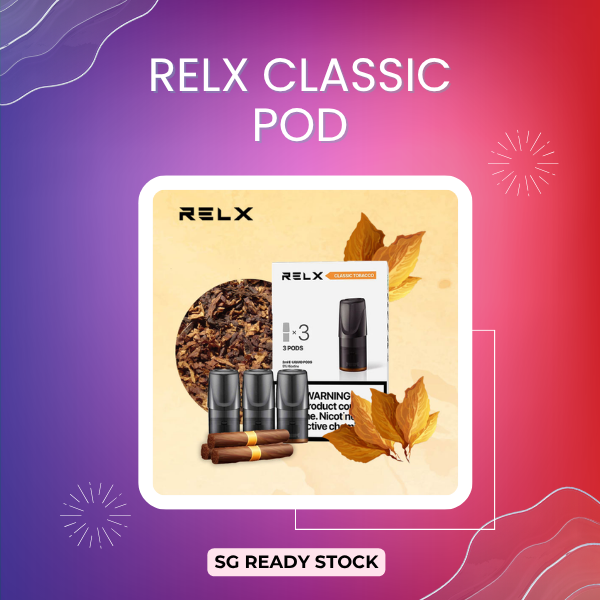 Authentic RELX Classic Pod 3-pack replacement vape cartridges with ceramic coil technology