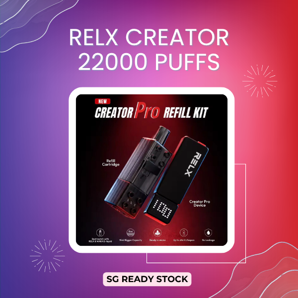 relx creator pods 22000 Puffs Pod Cartridge Flavour:Menthol Plus new-hardware Pod Kits: XROS 6,