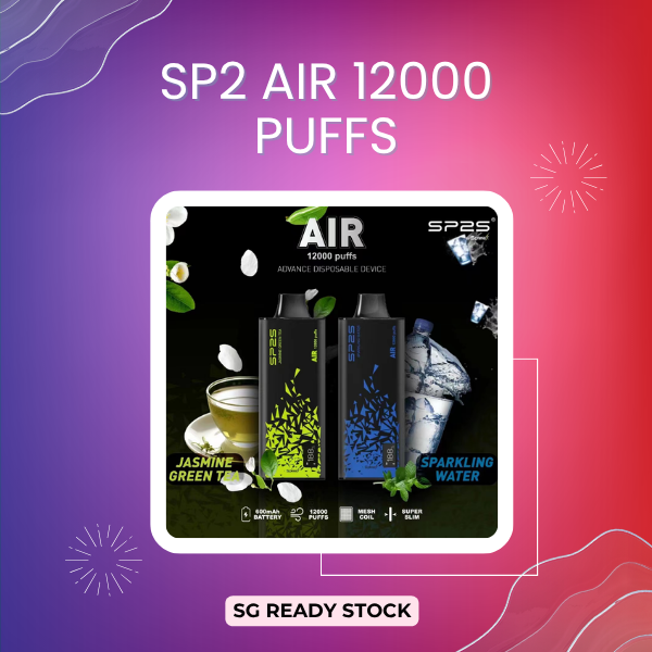 SP2S Air 12000 Puffs disposable vape pod showing its super slim front design