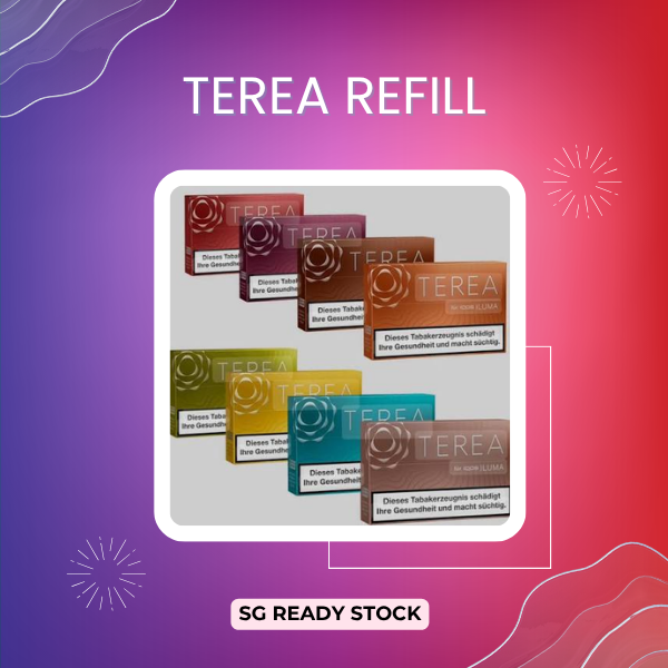 Genuine IQOS Terea refill sticks in various flavor packs for Iluma devices available for Singapore delivery