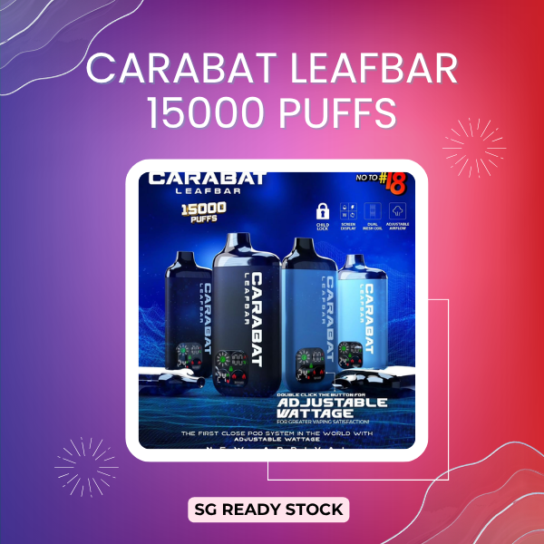 Carabat Leafbar 15000 Puffs prefilled vape pod device with smart RGB screen display