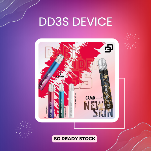 DD3s Device Dark Rider 3S closed pod vape system in premium metallic finish showing Type-C charging port