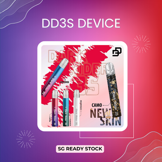 DD3s Device Dark Rider 3S closed pod vape system in premium metallic finish showing Type-C charging port