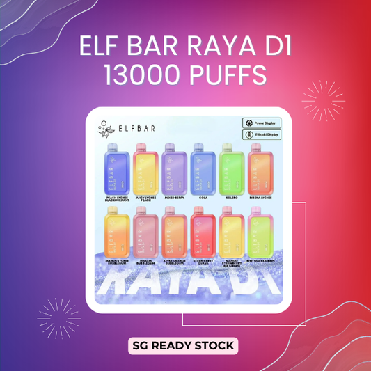 Elf Bar Raya D1 13000 Puffs Disposable Vape with Digital Display Screen