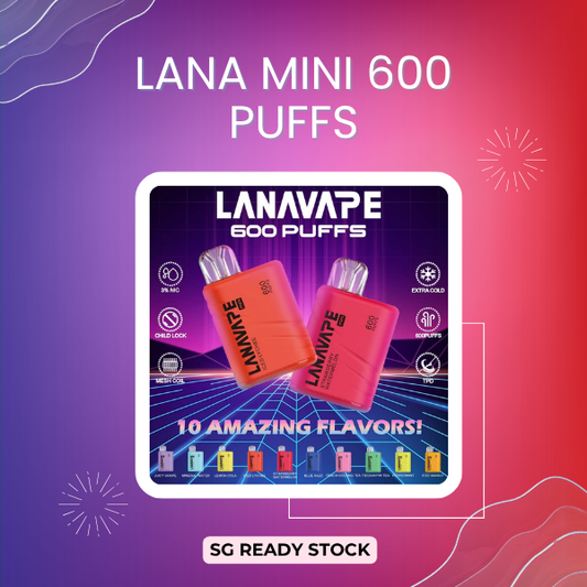 Lana Mini 600 Puffs disposable vape pod device showing sleek pocket-friendly design