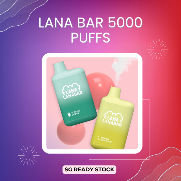 Lana Bar 5000 Puffs Disposable Vape rechargeable device in multiple signature icy flavors