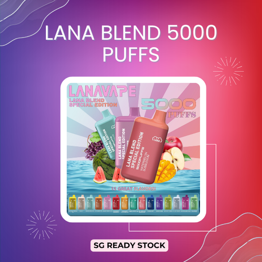 Lana Blend 5000 Puffs disposable vape device showing its compact design and color variations