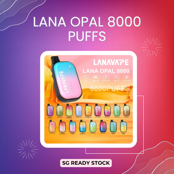 Lana Opal 8000 Puffs disposable vape kit device with sleek gradient casing