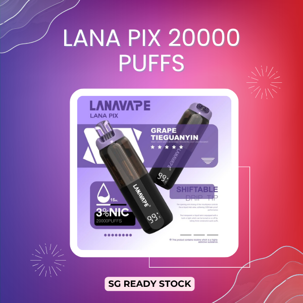 Lana Pix 20000 Puffs disposable vape device with smart LED screen display