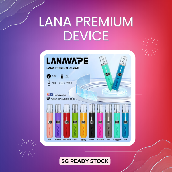 Lana Premium Device closed pod vape system in sleek metallic grey finish