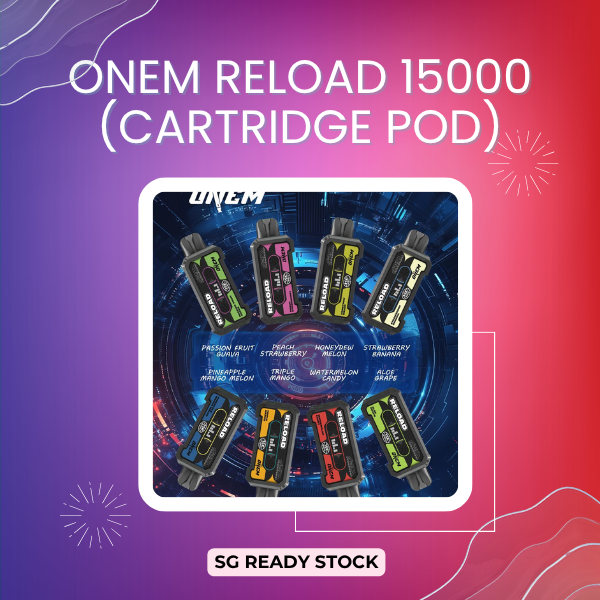 Onem Reload 15000 Cartridge Pod compatible with ASDF Unplug battery base showing premium packaging and design