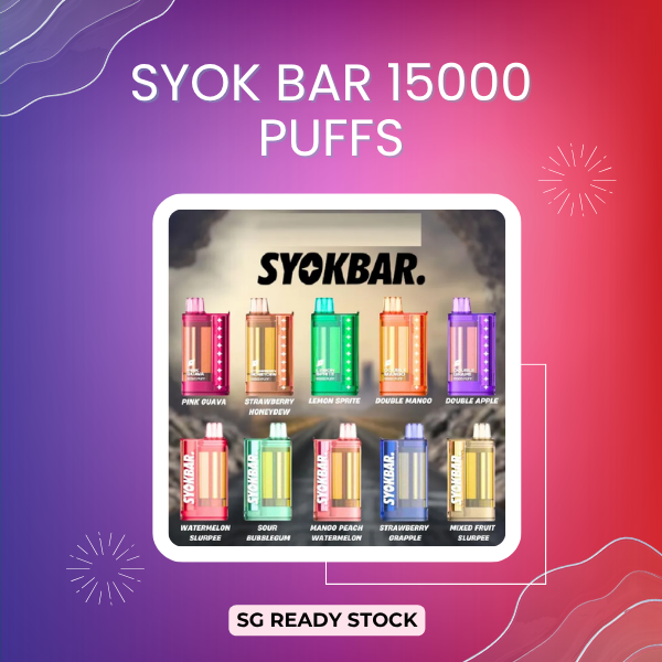 SyokBar 15000 Puffs rechargeable disposable vape device with smart LED screen