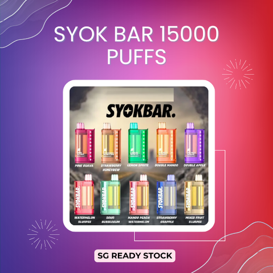 SyokBar 15000 Puffs rechargeable disposable vape device with smart LED screen