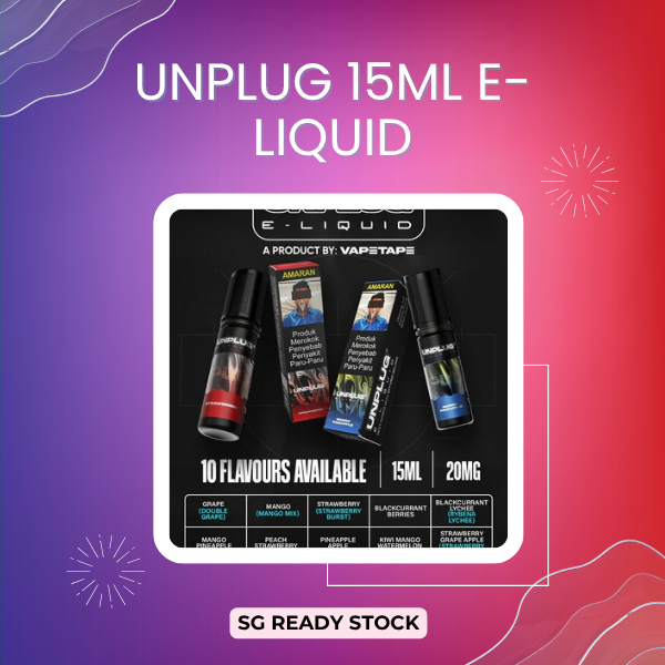 ASDF Unplug E-Liquid 15ml bottle premium salt nic vape juice