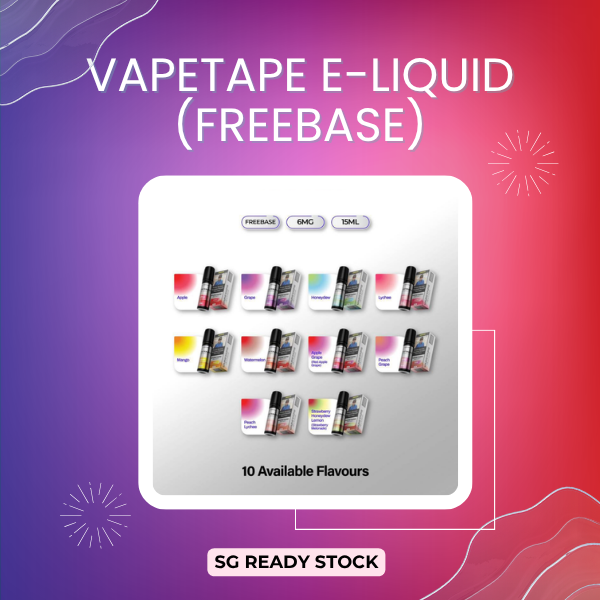 Vapetape Freebase E-Liquid 15ml 6mg bottle by ASDF premium vape juice